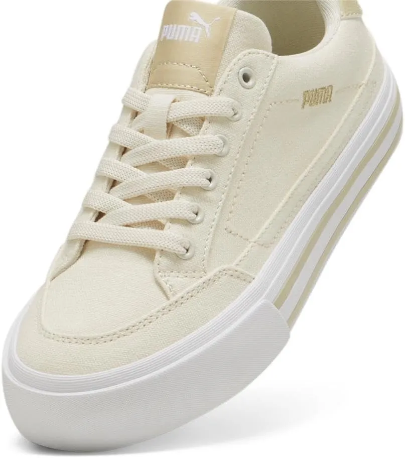 PUMA Women's Court Classic Vulc Shoes, Alpine Snow-Toasted Almond-White, 5.5