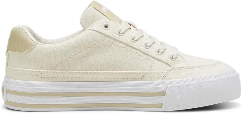PUMA Women's Court Classic Vulc Shoes, Alpine Snow-Toasted Almond-White, 5.5