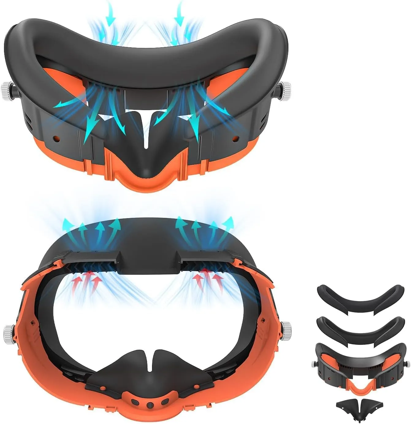 Replacement Cooling Face Cover Pad for Meta Quest 3, Upgraded Sweat-Proof Fitness Facial Interface Accessories Compatible with Oculus Quest 3, Soft PU Cushion, Air Circulation & Breathable Ice Feeling