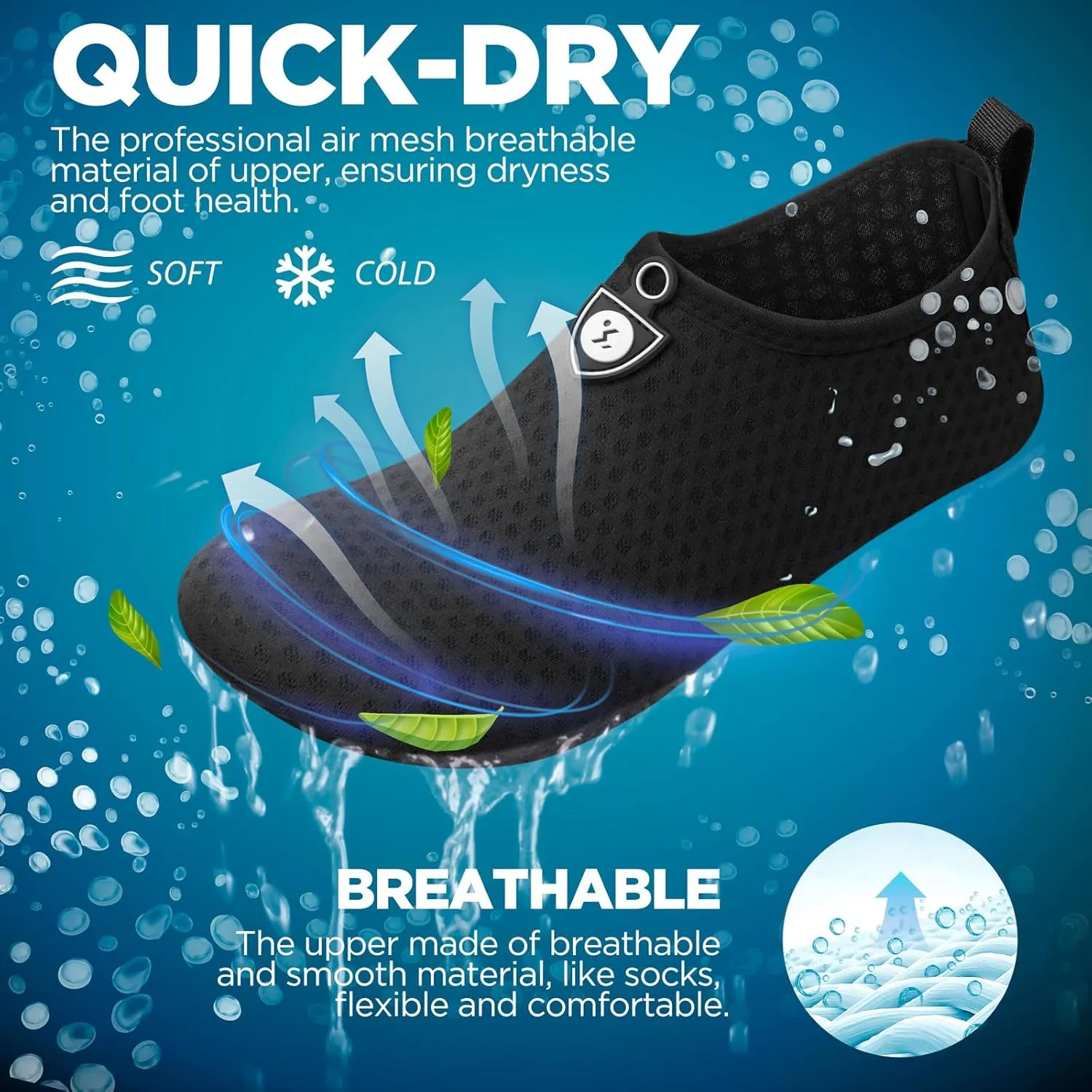 SIMARI Water Shoes for Women Men Swim Aqua Socks Beach Pool Essentials Barefoot Surf River Boat Kayak Sea Yoga Sand Exercise Sport Accessories Breathable Quick-Dry Adult Youth Kid Size SWS001