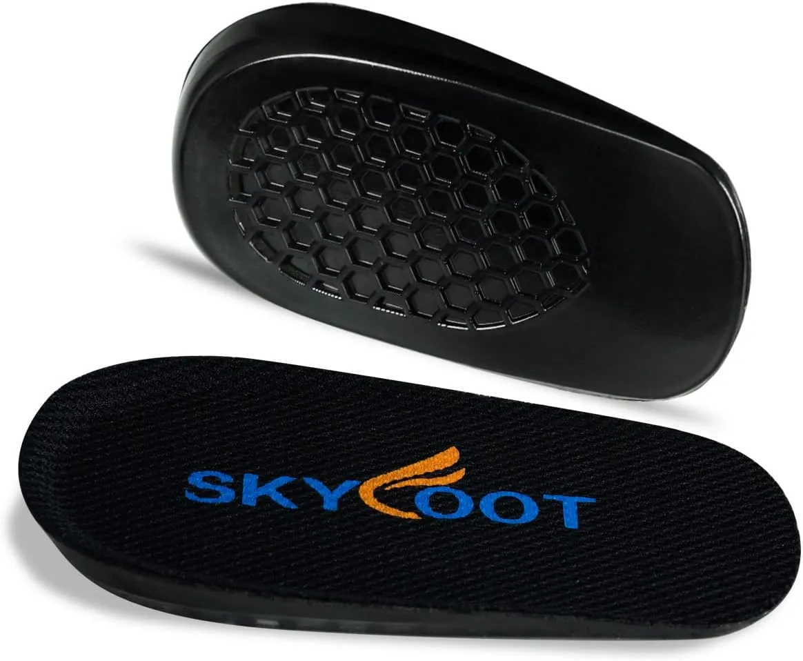 Skyfoot Orthopedic Heel Lift Inserts, Shock Absorption and Cushioning Height Increase Insoles for Achilles Tendonitis Relief, Heel Spurs, Heel Pain and Plantar Fasciitis (L,0.4" Height Harder Version)