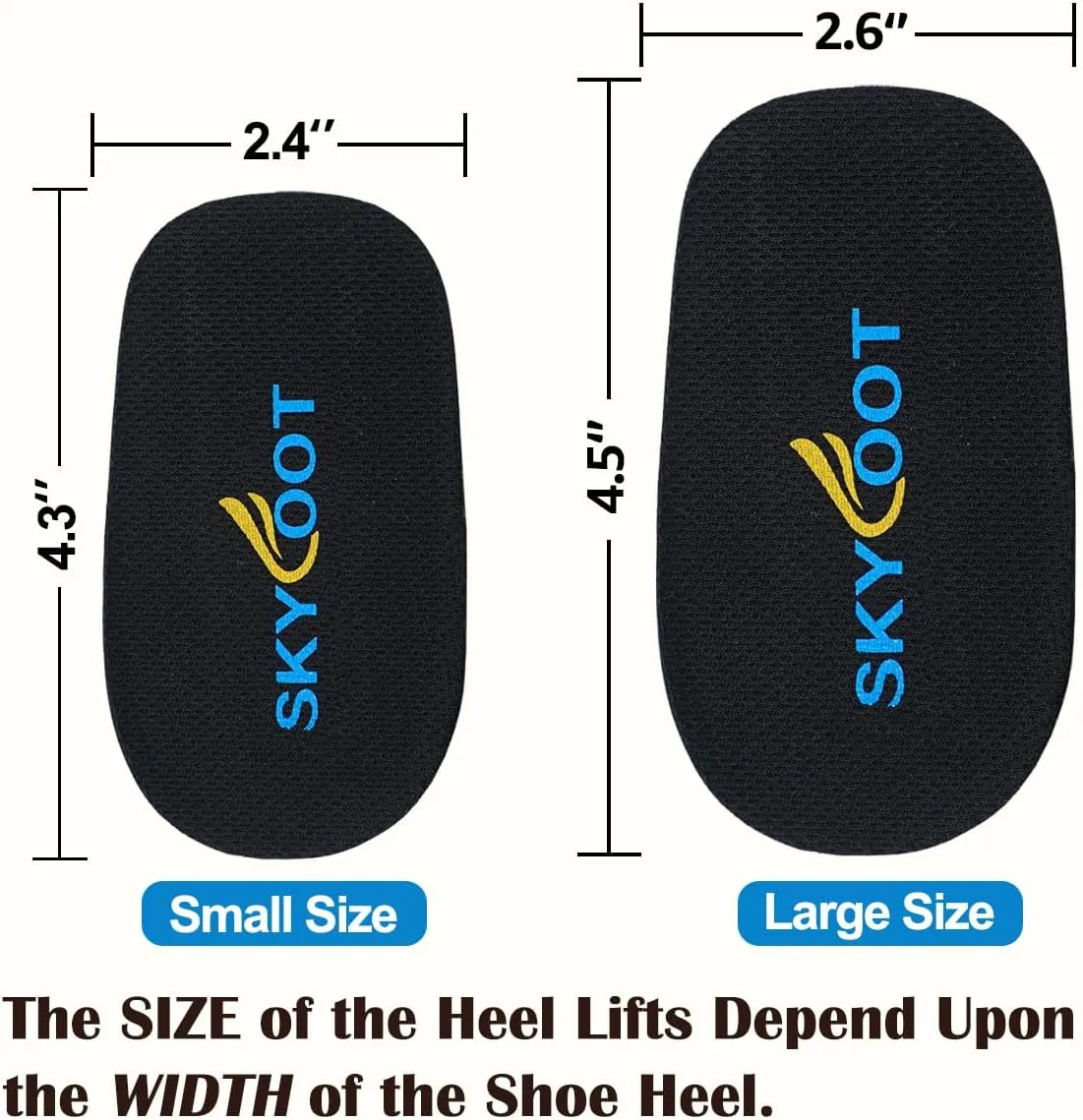 Skyfoot Orthopedic Heel Lift Inserts, Shock Absorption and Cushioning Height Increase Insoles for Achilles Tendonitis Relief, Heel Spurs, Heel Pain and Plantar Fasciitis (L,0.4" Height Harder Version)