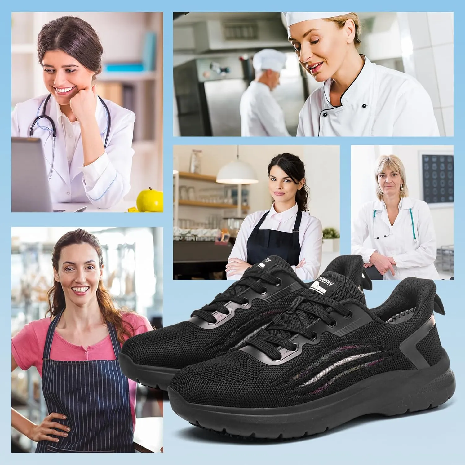 Treesky Non-Slip Shoes for Women in Food Service - Lightweight, Comfortable, Suitable for Restaurant and Crew Work