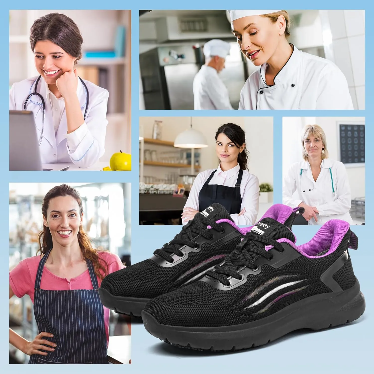 Treesky Non-Slip Shoes for Women in Food Service - Lightweight, Comfortable, Suitable for Restaurant and Crew Work