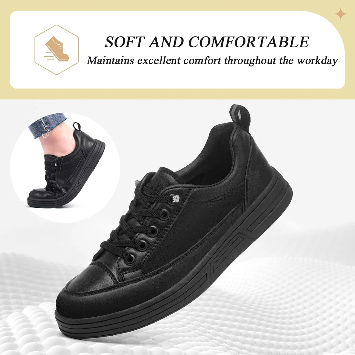 Treesky Non-Slip Shoes for Women - Waterproof, Lightweight, Comfortable, Stable, Suitable for Food Service, Nursing, and Crew Work.