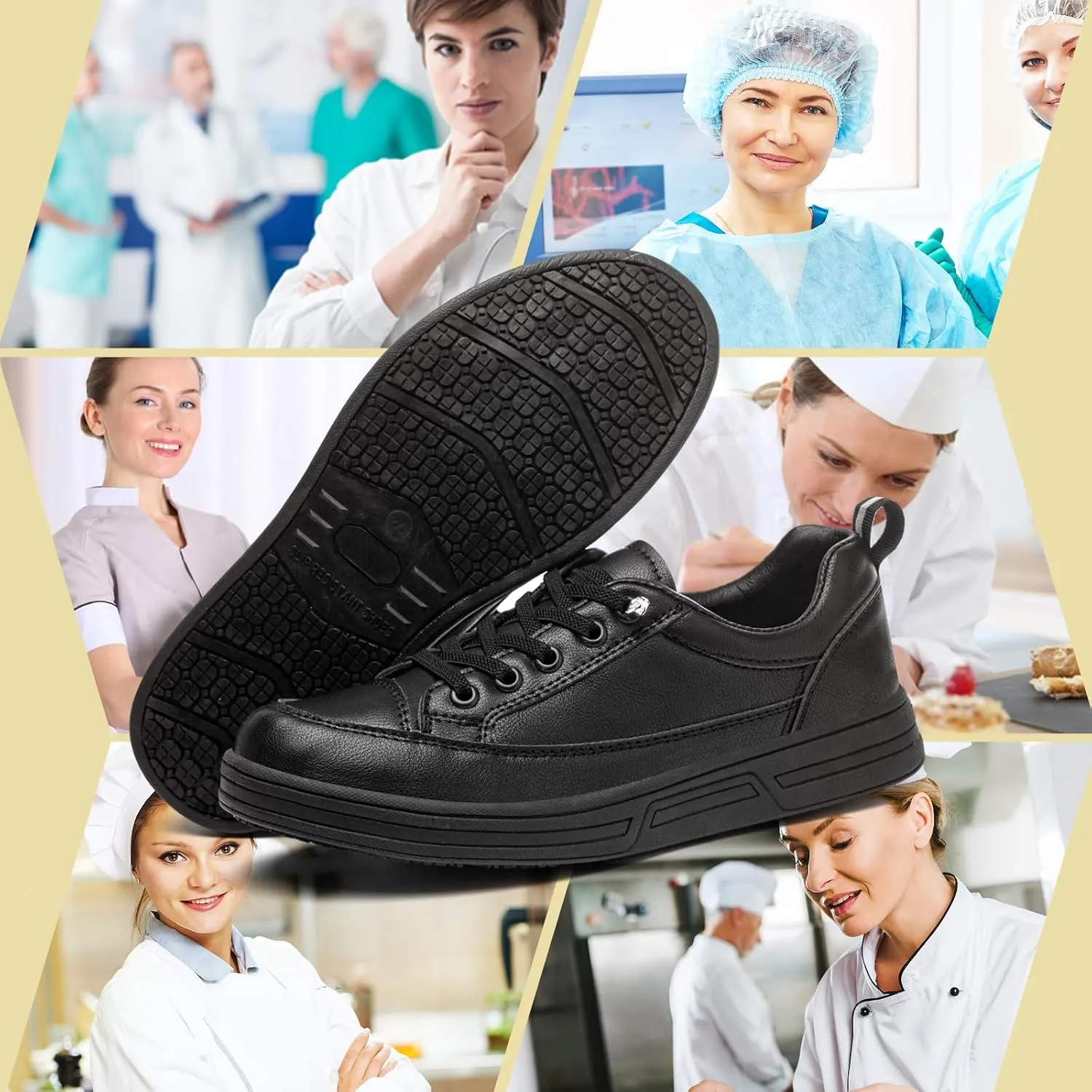 Treesky Non-Slip Shoes for Women - Waterproof, Lightweight, Comfortable, Stable, Suitable for Food Service, Nursing, and Crew Work.