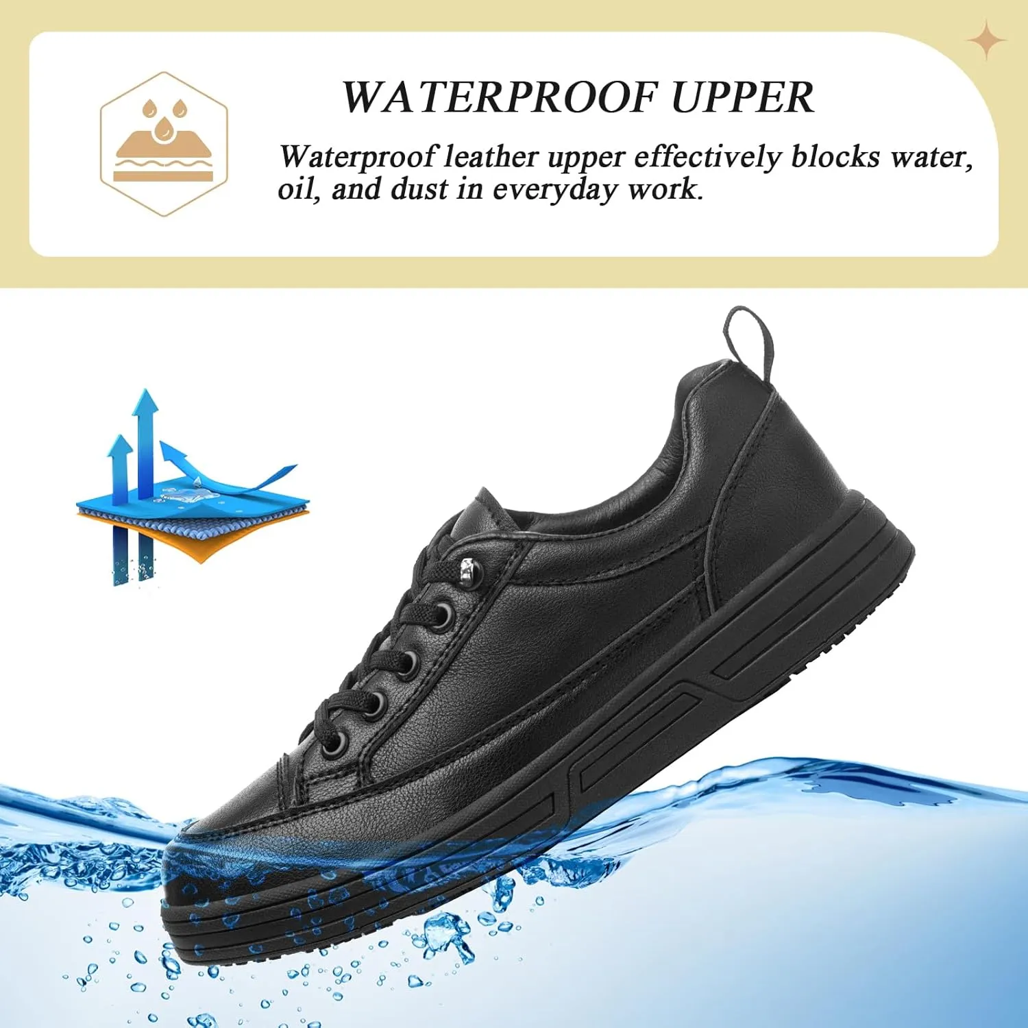 Treesky Non-Slip Shoes for Women - Waterproof, Lightweight, Comfortable, Stable, Suitable for Food Service, Nursing, and Crew Work.