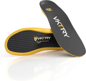 VKTRY Gold Carbon Fiber Performance Insoles Customized Inserts, Non-Cleated ShoesBasketball, Volleyball, Racquet Sports, Running & MoreRun Faster, Jump Higher, Recover Quicker, Protect from Injury