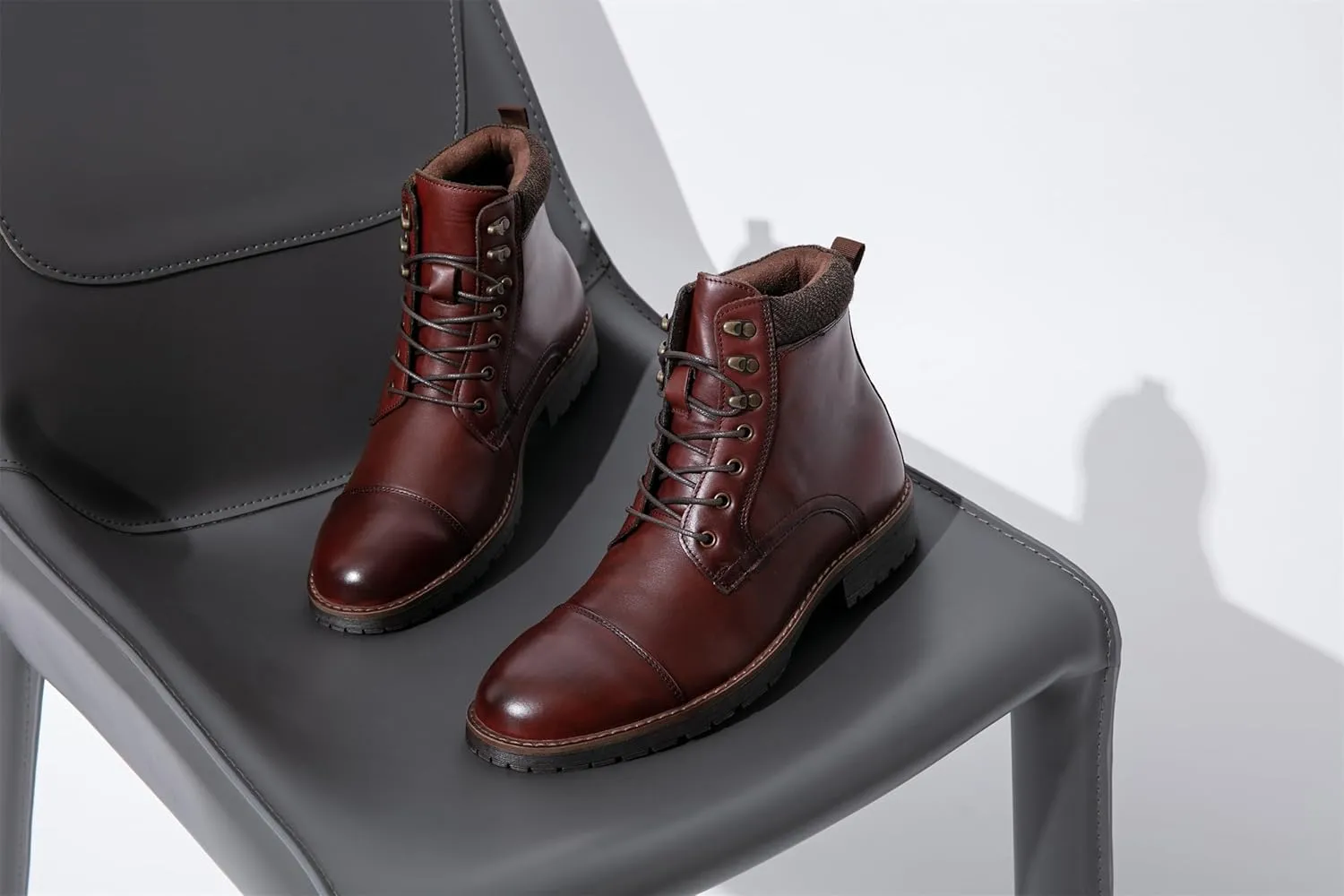 Vostey Mens Boots Motorcycle Casual Boots For Men Zipper Fashion Chukka Boot Mens