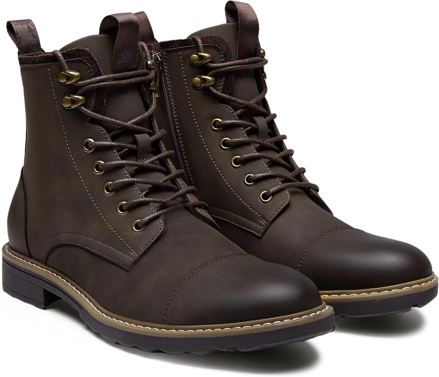 Vostey Mens Boots Motorcycle Casual Boots For Men Zipper Fashion Chukka Boot Mens