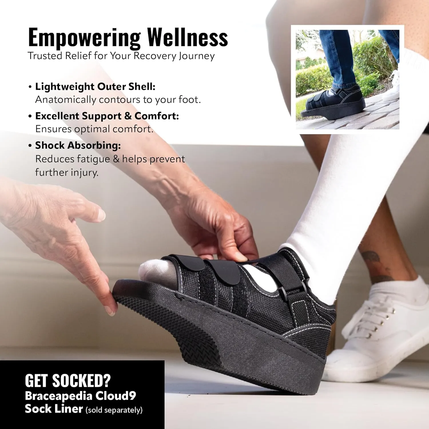Wedge Post-Op Shoe, Medical Offloading Shoes for Toe Injuries, Surgical and Orthopedic Boot for Foot, Plantar Fasciitis, Bunion, Hammertoe, Broken Toe Support for Men and Women, Size L