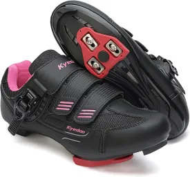 Womens Cycling Shoes Compatible with Peloton Bike Clip in Ladies Indoor Cycling Road Bike Riding Biking Shoes, Pre-Installed Delta Cleats