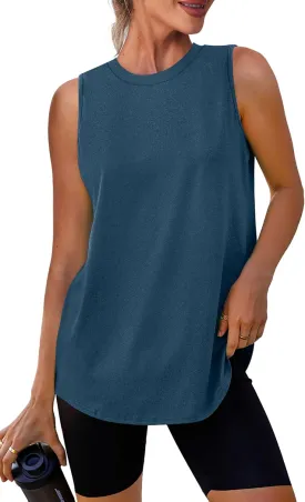 Womens Workout Tank Tops Lightweight Sleeveless Shirts for Women Loose Fit Tops for Athletic Running Tennis Yoga
