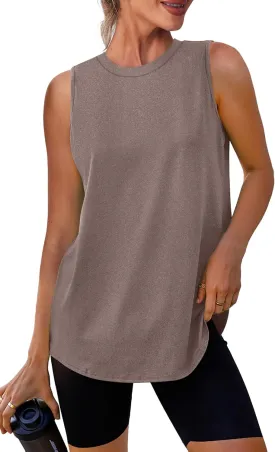 Womens Workout Tank Tops Lightweight Sleeveless Shirts for Women Loose Fit Tops for Athletic Running Tennis Yoga