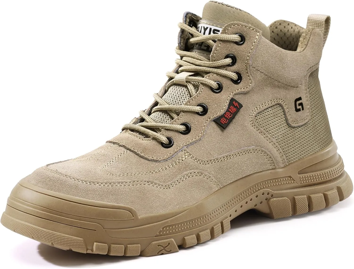 Work Boots for Men,Lightweight Indestructible Steel Toe Work Shoes,Non Slip Industry Construction Safety Steel Toe Boots.