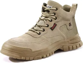 Work Boots for Men,Lightweight Indestructible Steel Toe Work Shoes,Non Slip Industry Construction Safety Steel Toe Boots.